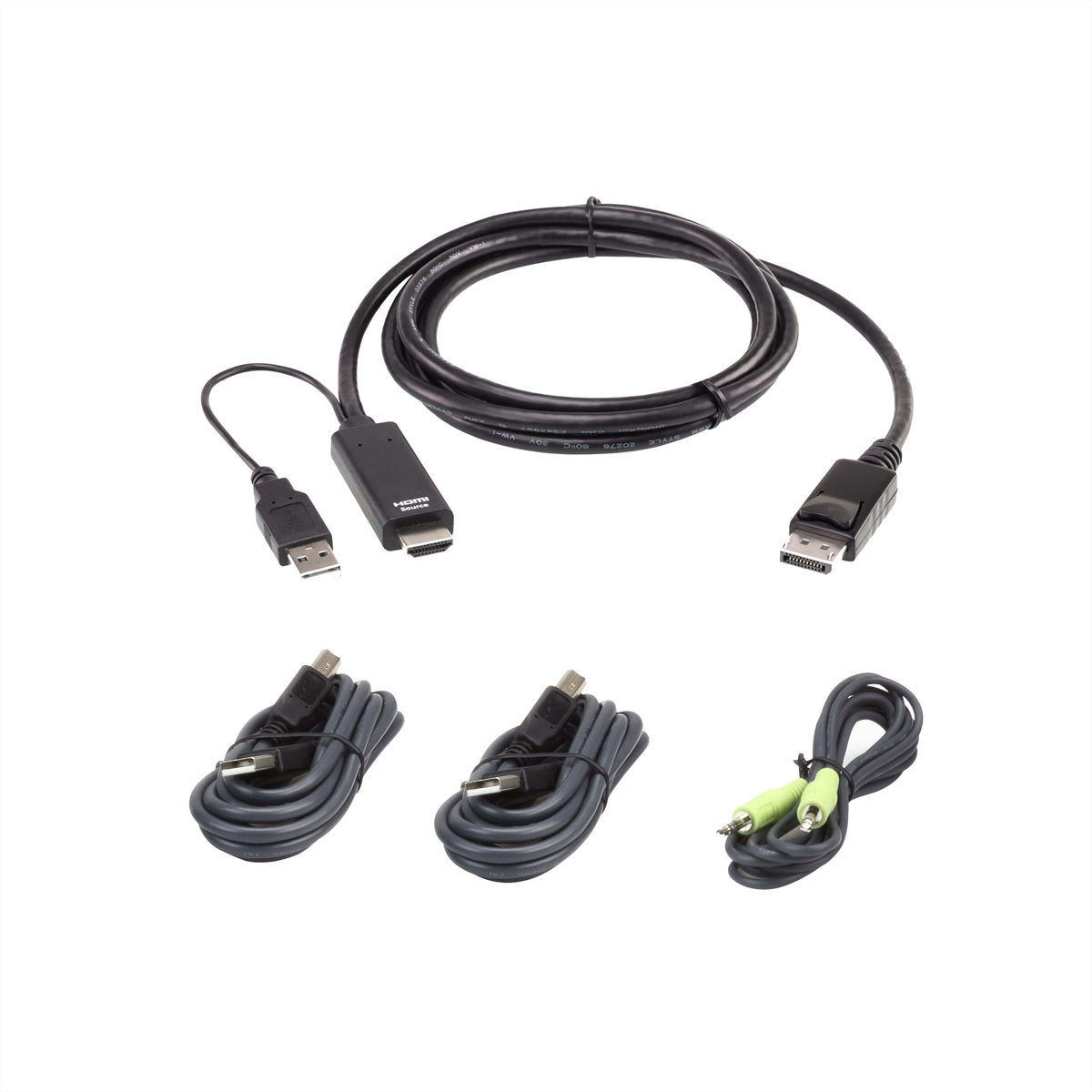 ATEN 2L-7D02UHDPX4 HDMI zu DP KVM KabelKit, True 4K