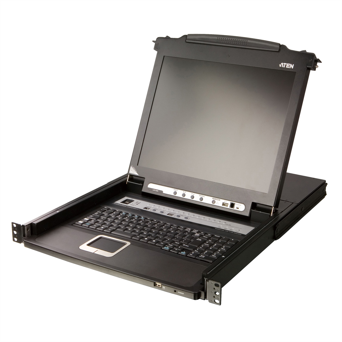 ATEN CL5716MW 43cm wide LCD KVM Switch, USB-PS/2,VGA, 16 Port, CH-Layout KVM-Switch, VGA