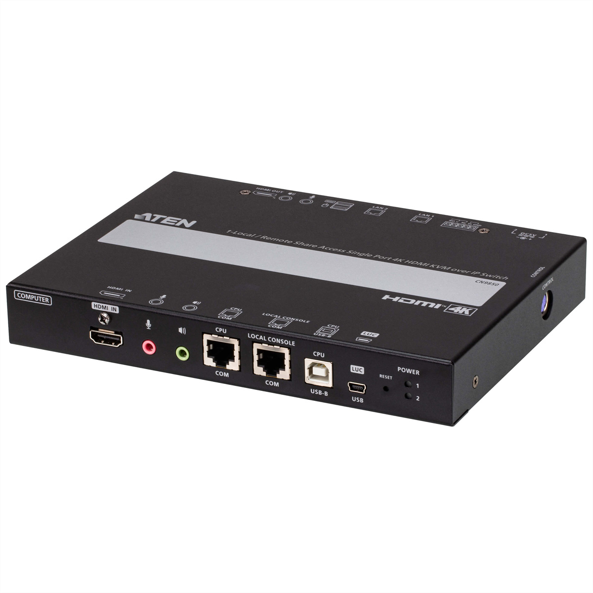 ATEN CN9850 1-Local-Remote Share Access, Einzelport 4K HDMI KVM over IP Switch