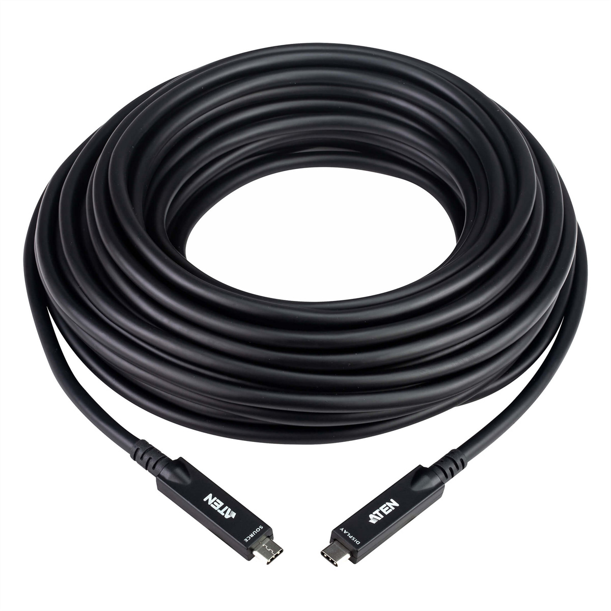 ATEN UE3415F aktives optisches Ultra HD-Kabel mit USB-C, schwarz, 15 m