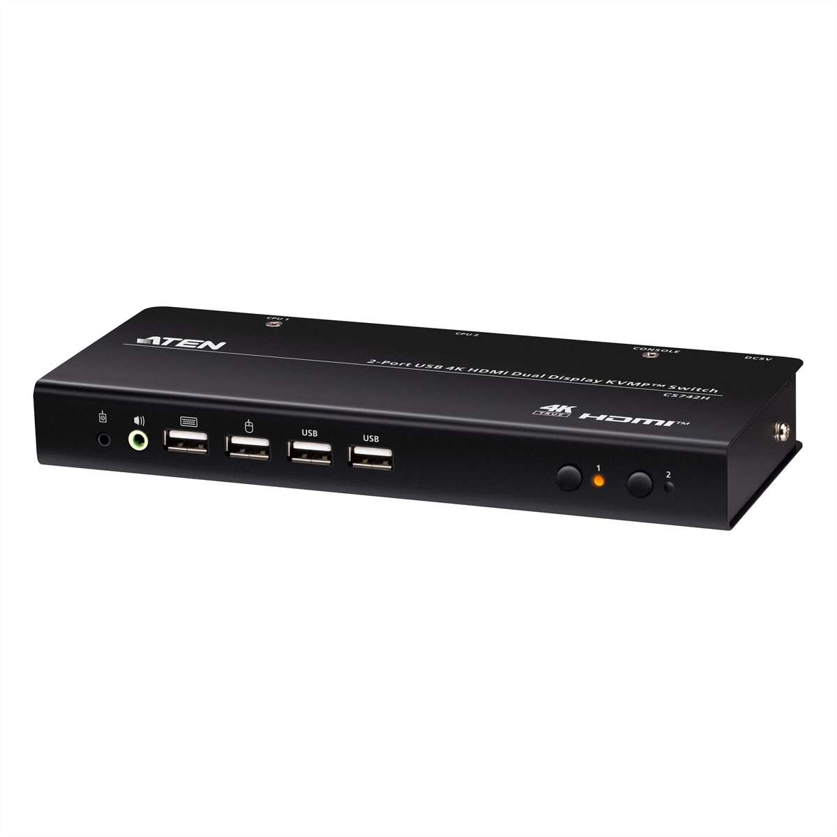 ATEN CS742H 2 Port USB 4K HDMI Dual Display KVM Switch