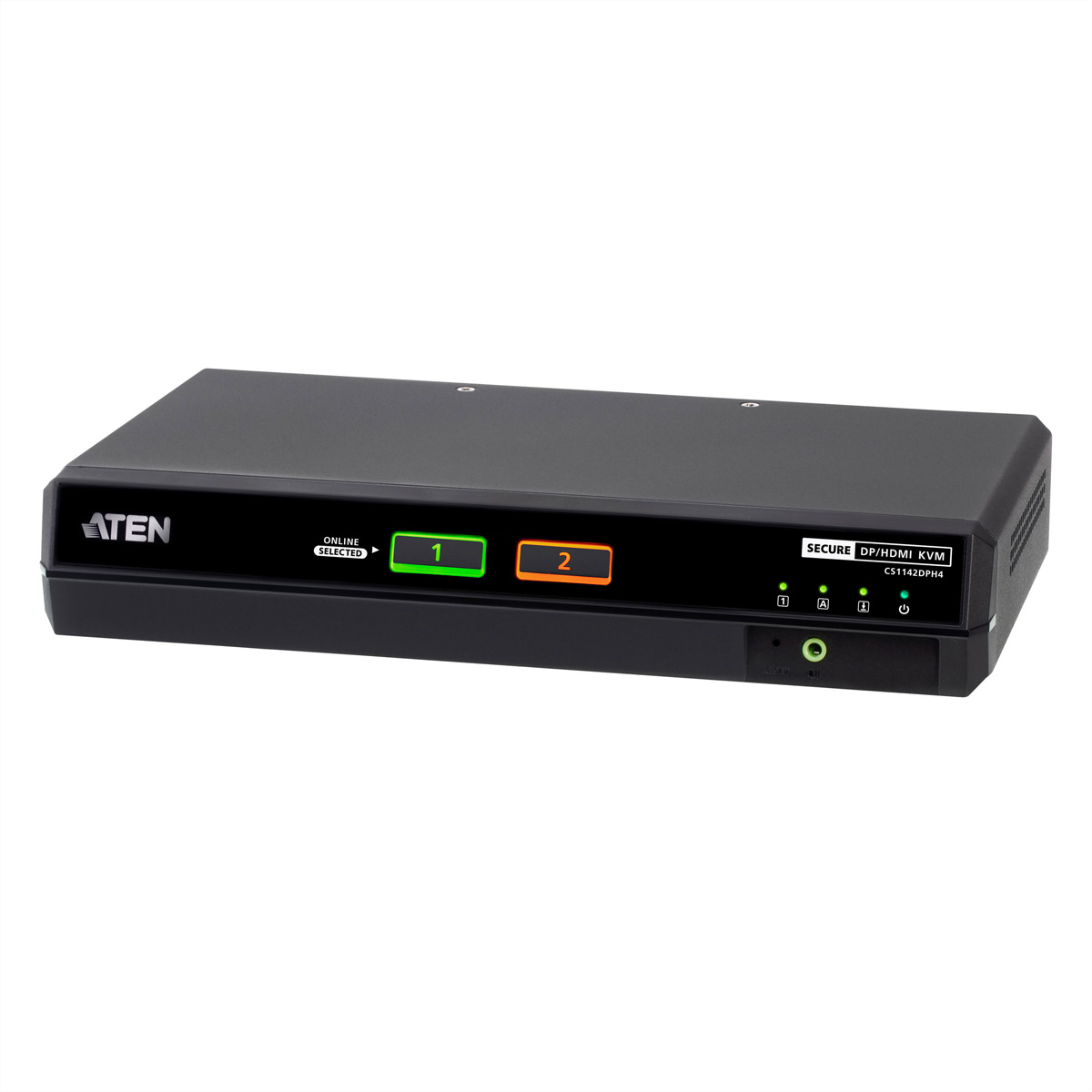 ATEN CS1142DPH4 2-Port USB 5K DP/HDMI, Dual Bildschirm Universal Secure KVM Switch KVM-Switch, DisplayPort