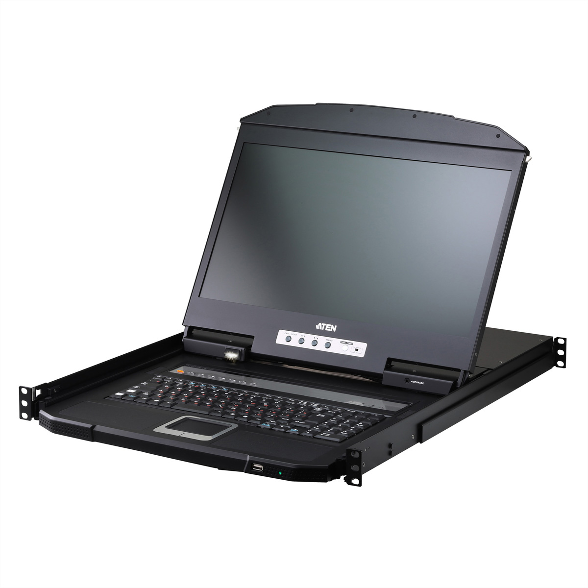 ATEN CL3708NX UK 8-Port-USB-HDMI-Einzelschienen-Breitbild-LCD-KVM-Konsole, UK-Layout KVM Konsole