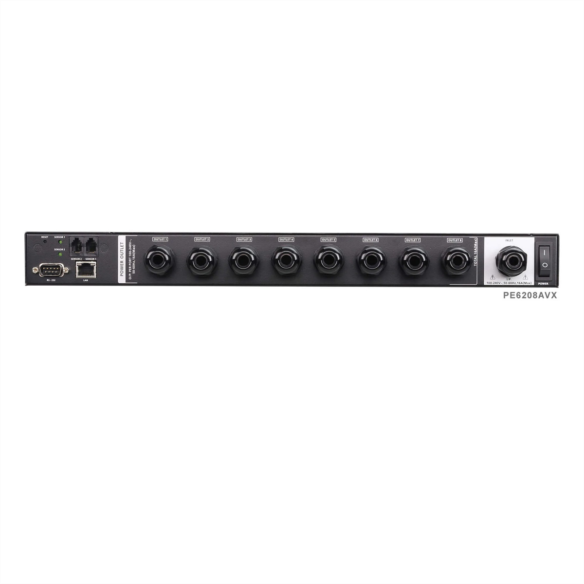 ATEN PE6208AV IP-Fernschaltsteckdose, 8 Port, 1HE für A/V Anwendungen, 8 x IEC320 C1316A, Energiemessung