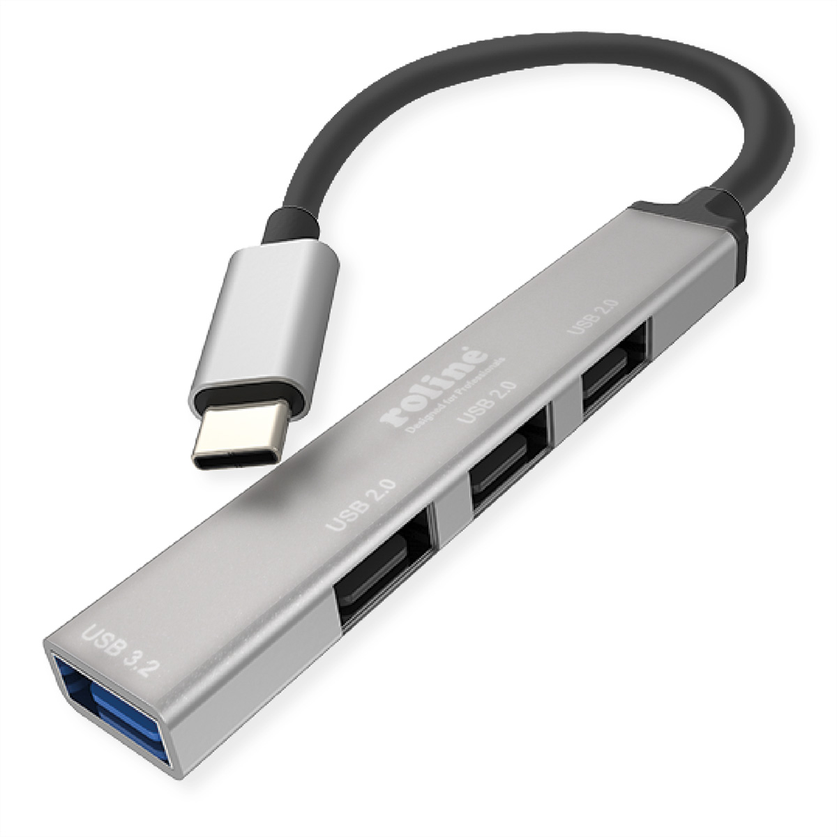 ROLINE USB 3.2 Gen 1 Hub, 4fach, Typ C Anschlusskabel