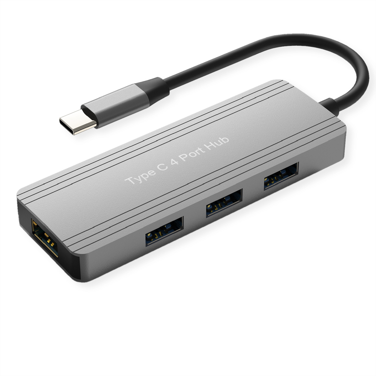 VALUE USB 3.2 Gen 1 Hub, 4fach, USB-C Anschlusskabel