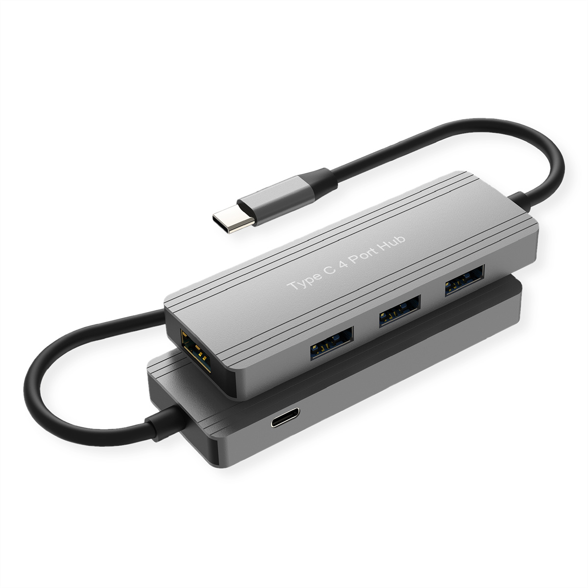 VALUE USB 3.2 Gen 1 Hub, 4fach, USB-C Anschlusskabel