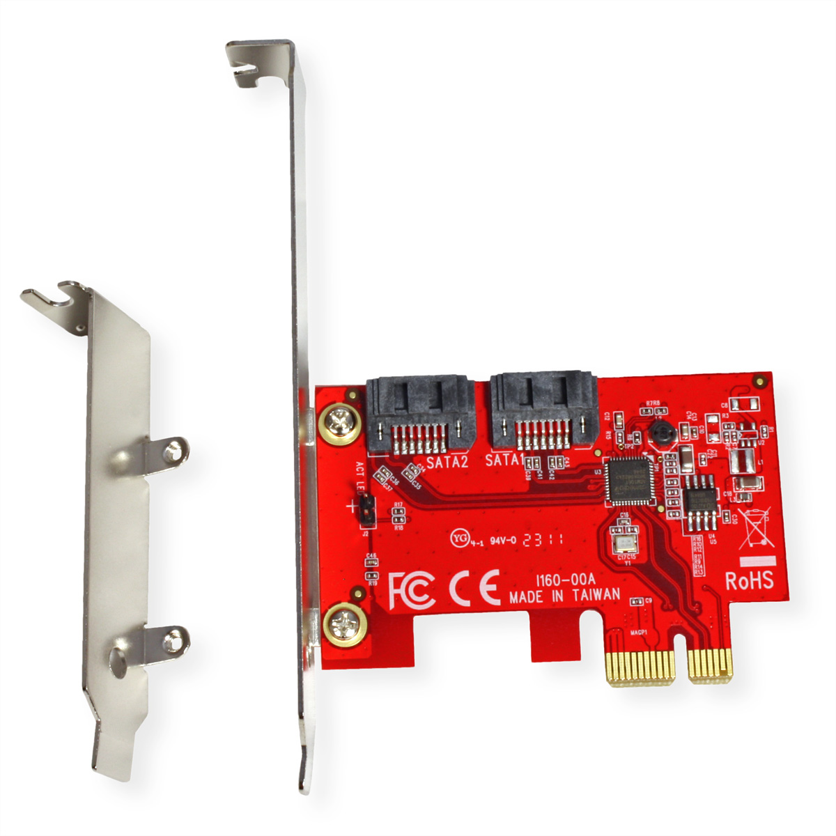 ROLINE PCIe x1 SATA III 6Gbps AHCI 2Port Low Profile  (BILD2)