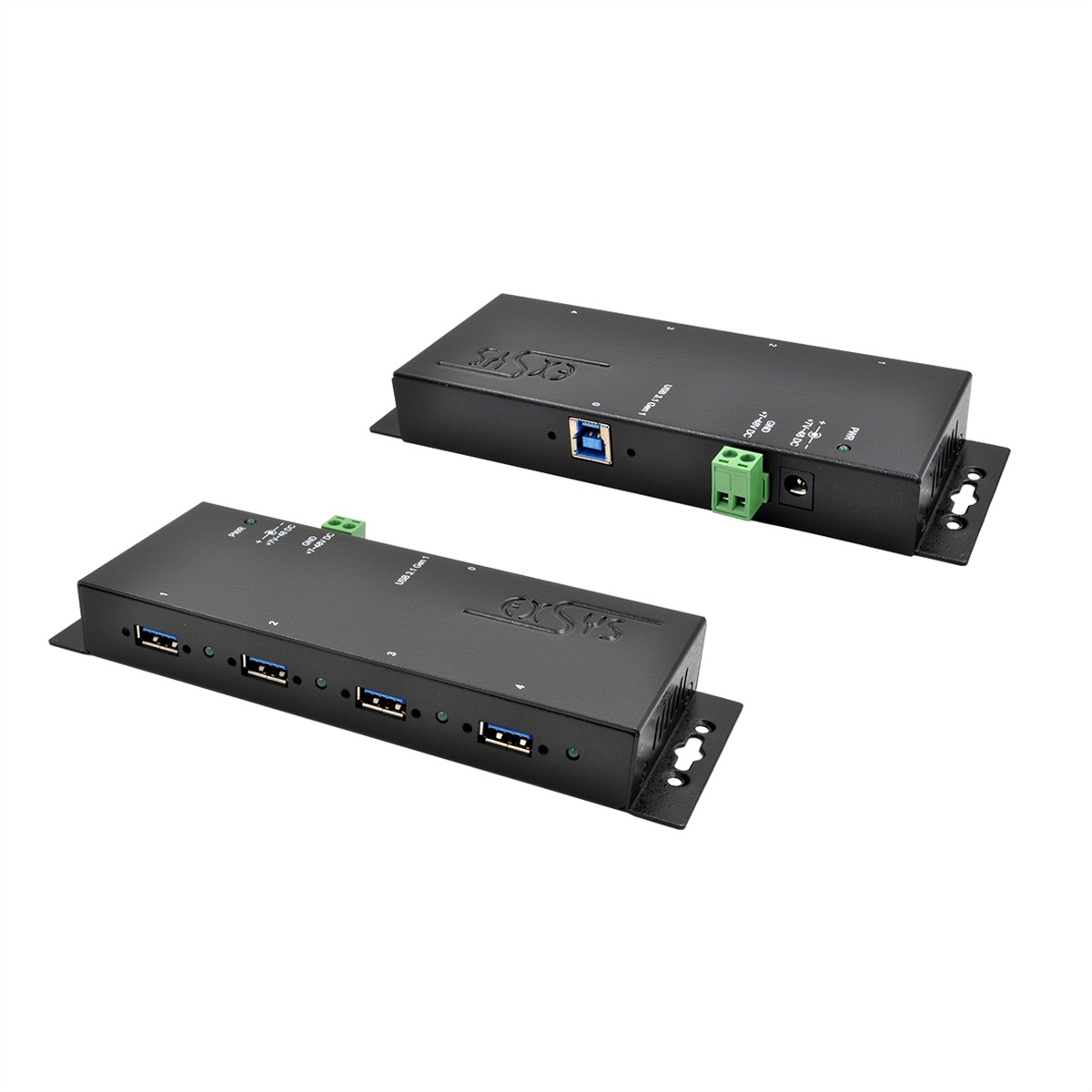 EXSYS EX-1183HMVS-2 4 Ports USB 3.2 Gen1 Metall HUB mit 15KV ESD Überspannungs-Schutz