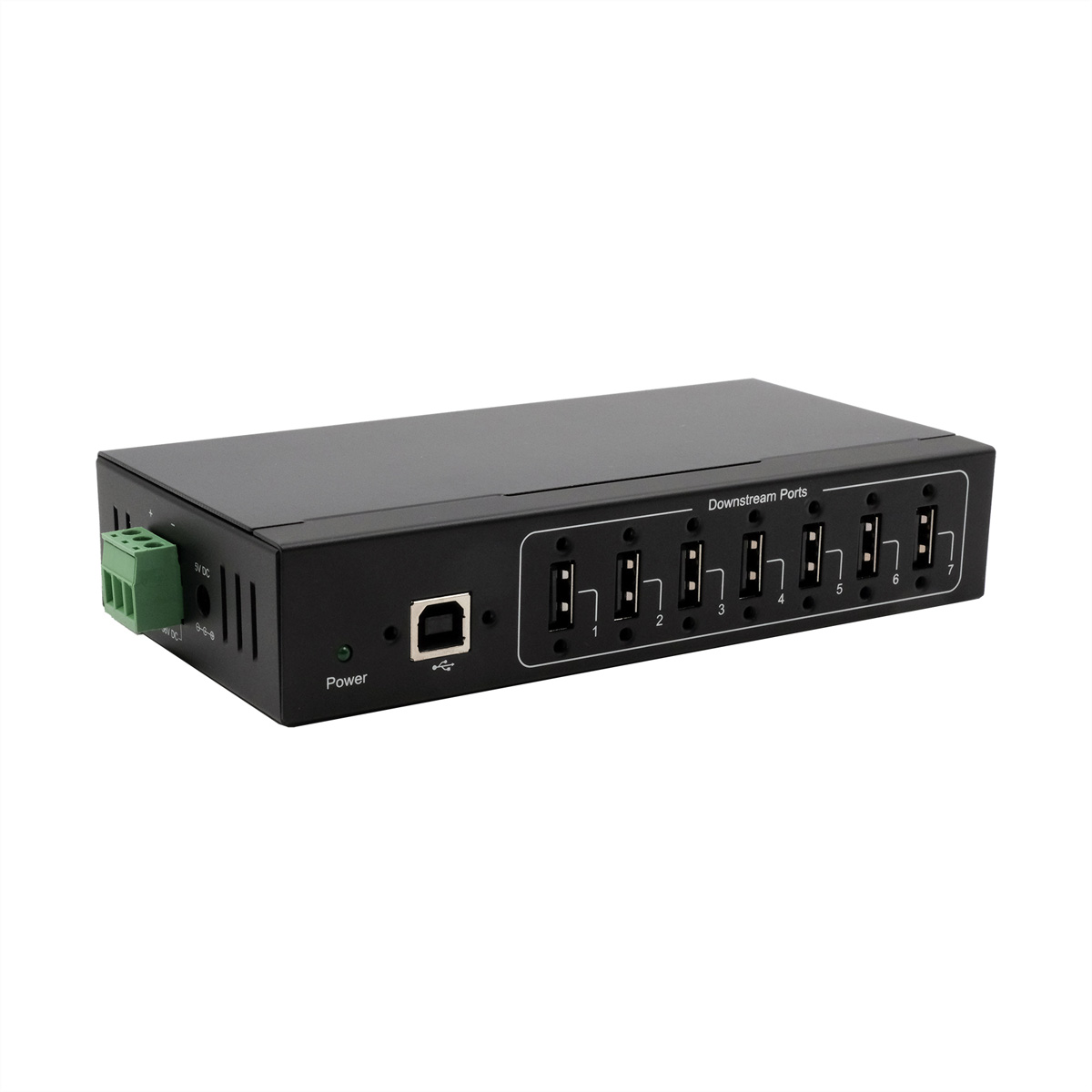 EXSYS EX-11217HMVS 7 Port USB 2.0 Metall HUB mit Netzteil 5V/2A Genesys Chipset