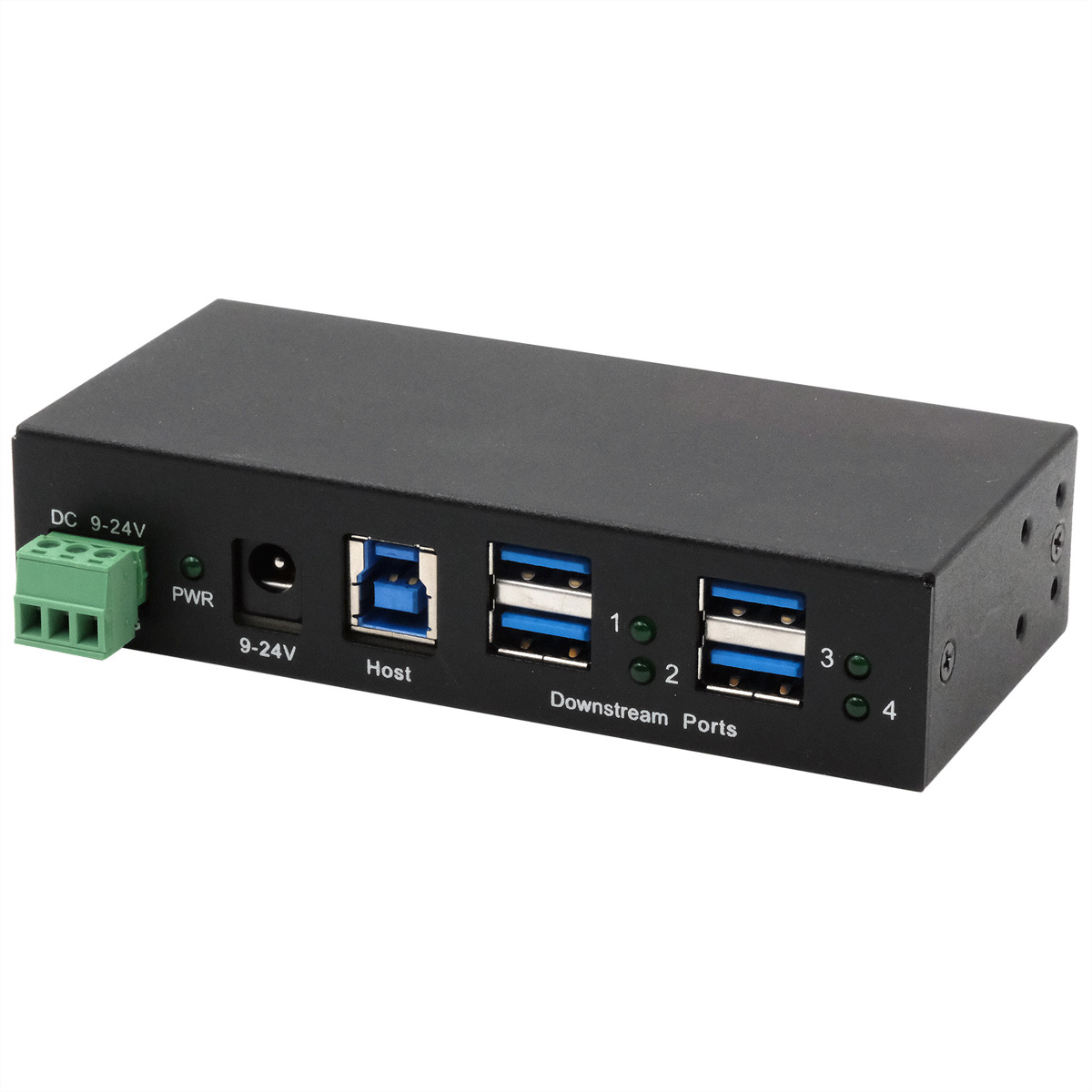 EXSYS EX-11244HMS 4 Port USB 3.2 Gen 1 HUB Din-Rail Kit und Wand VIA VL813 Chipset