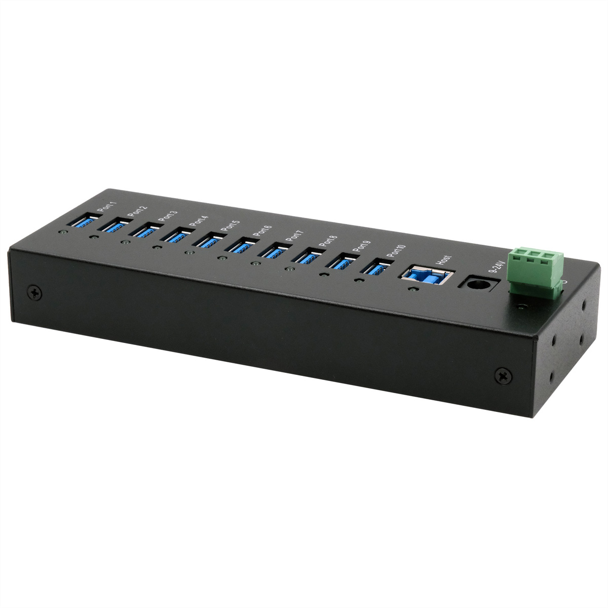 EXSYS EX-11230HMS 10 Port USB 3.2 Gen 1 HUB Din-Rail Kit und Wand VIA VL811+ Chipset