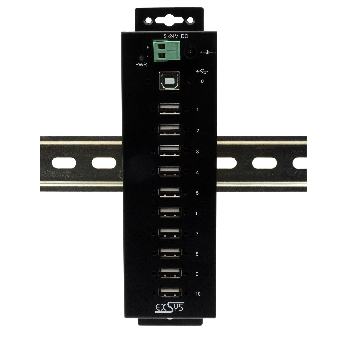 EXSYS EX-1170HMVS 10 Port USB 2.0 Metall HUB, 15KV Surge  (BILD2)