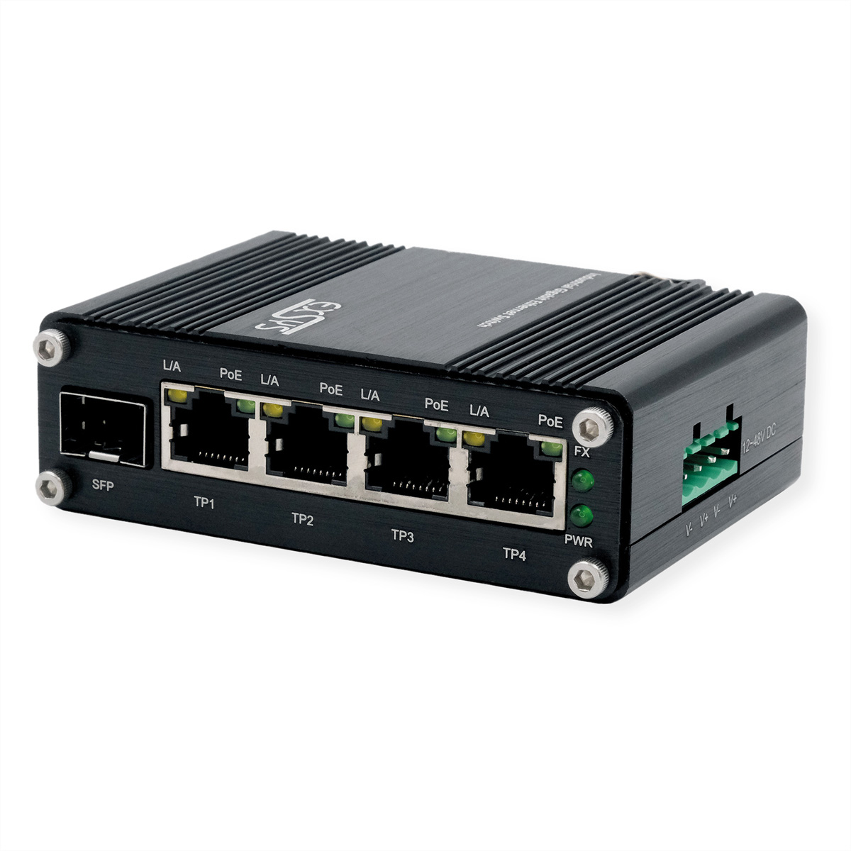 EXSYS EX-62020PoE 4-Port Industrie Ethernet Switch, PoE 1-Port 100/1000Fx SFP