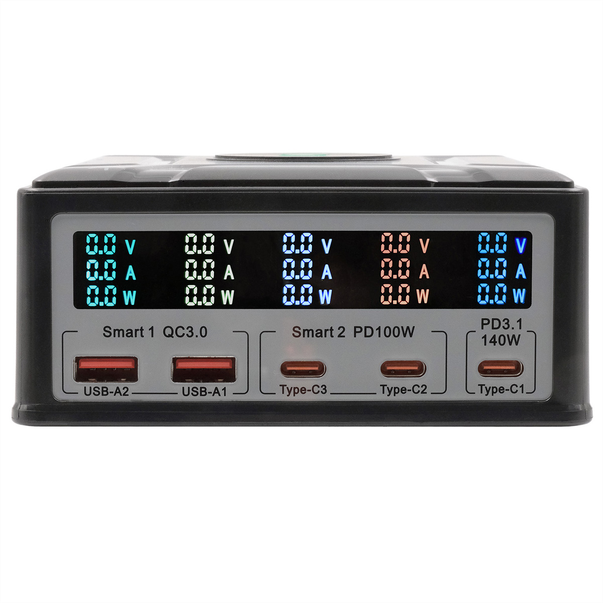 EXSYS EX-1107 Multiport High Power Charger mit QI 15W und USB-C PD mit max. 260W