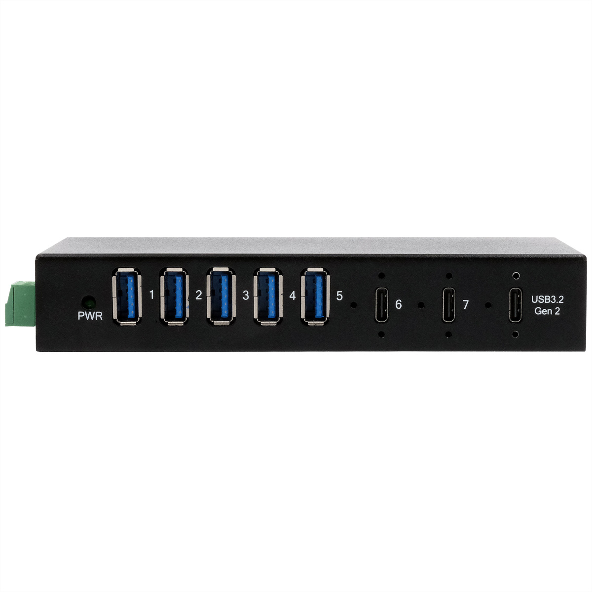 EX-12297HMS 7 Port USB 3.2 Gen 2x1 Metall HUB, mit 2x USB-C und 5x USB-A 3.2 Gen 1 Ports