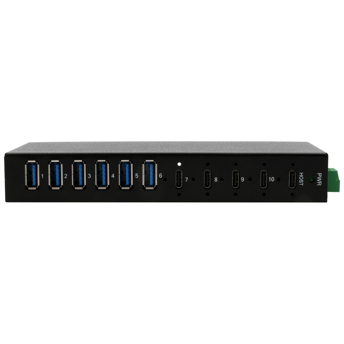 EX-12290HMS 10 Port USB 3.2 Gen 2x1 Metall HUB, mit 4x USB-C und 6x USB-A 3.2 Gen 1 Ports