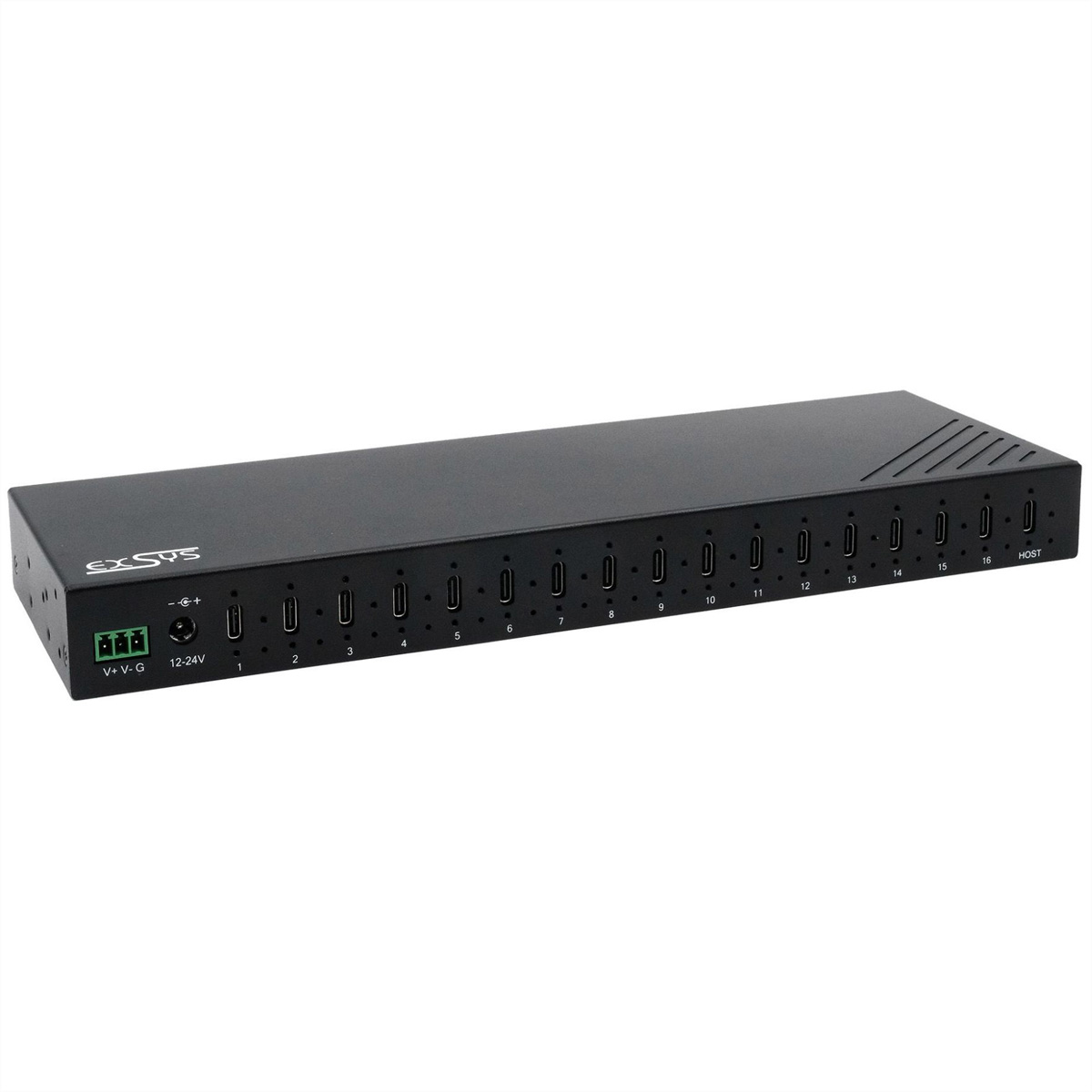 EX-12276HMS 16-Port USB 3.2 Gen 2 Metall HUB, mit 16x C-Anschlüsse