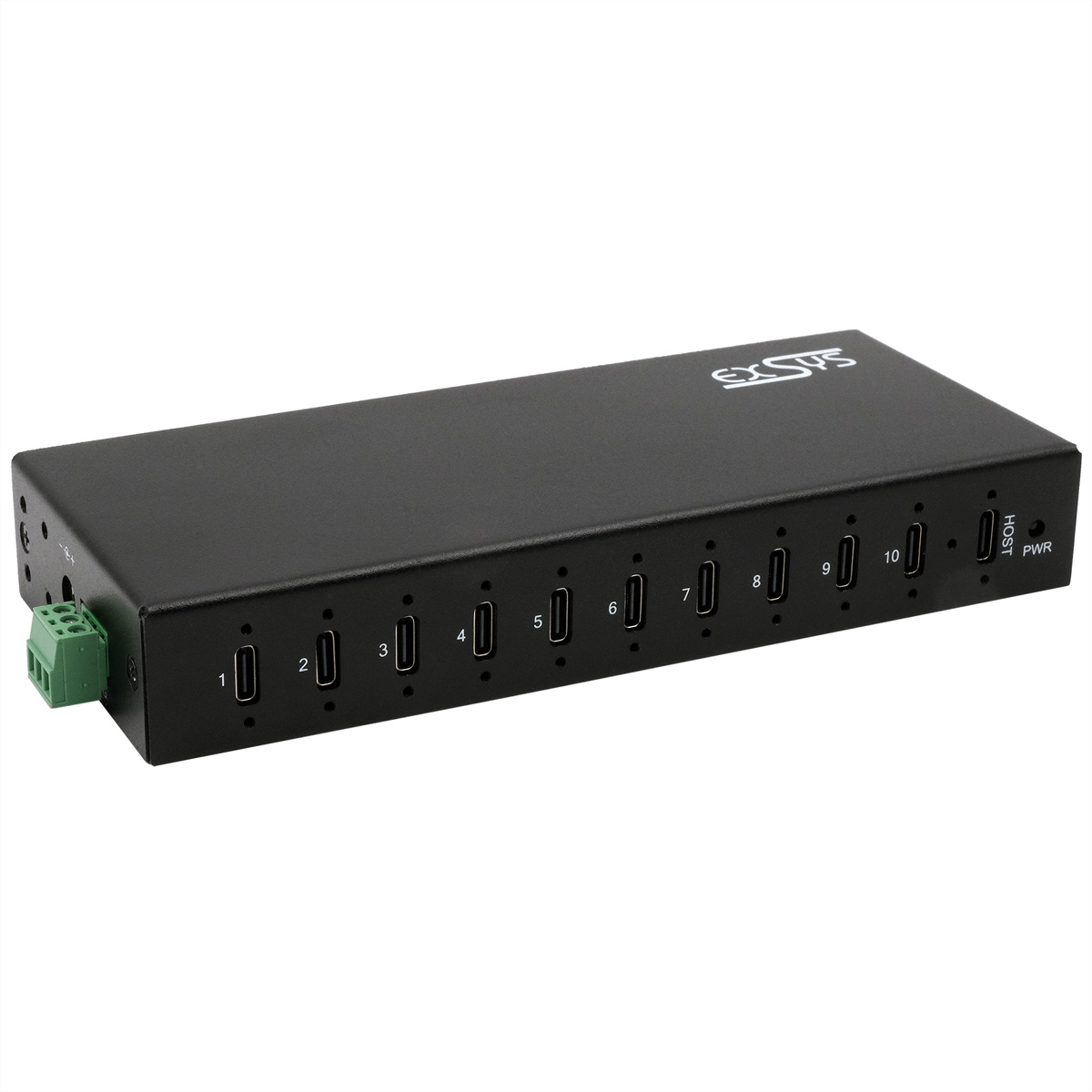 EX-12277HMS 10-Port USB 3.2 Gen 2 Metall HUB, mit 10x C-Anschlüsse