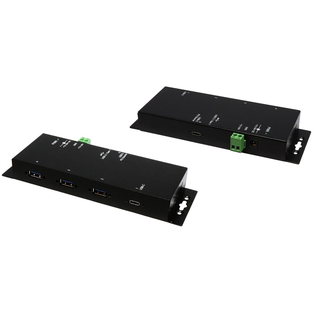 EXSYS EX-1191HMVS-PD 4-Port-USB-3.2 Gen 1 Metall HUB mit USB-PD Aufladung