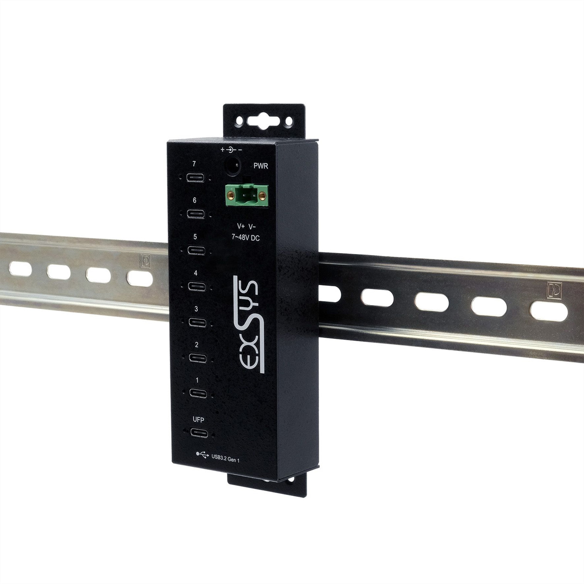 EXSYS EX-1537HMVS Managed 7-Port USB-C 3.2 Gen 1 Metall HUB mit 15KV EDS Überspannungsschutz