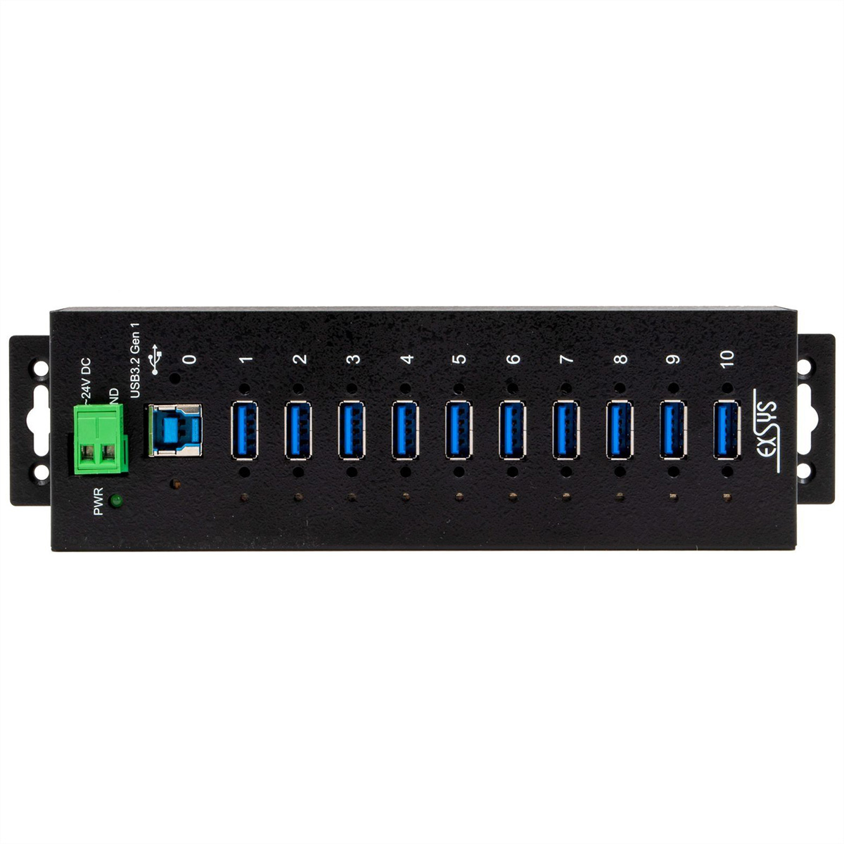 EXSYS EX-1580SHMVS Managed, Netzwerk-teilbarer 10-Port USB 3.2 Gen 1 Metall HUB, 15KV ESD Schutz