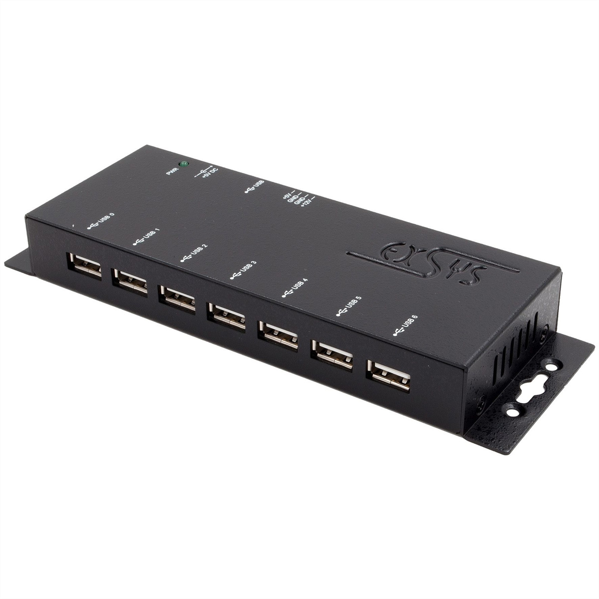 EXSYS EX-1177-2S USB 2.0 Hub mit 7 Ports 15KV ESD Überspannungs-Schutz