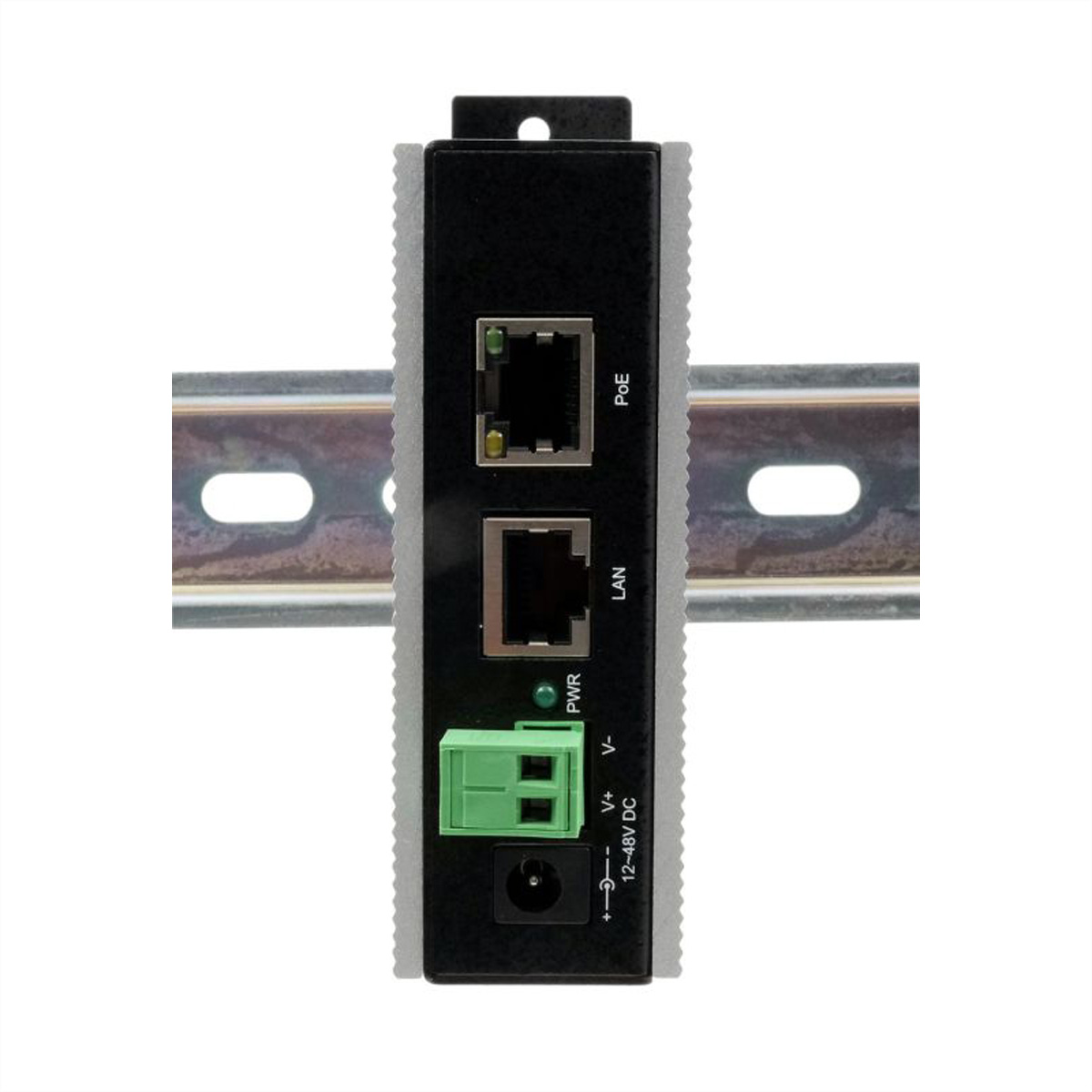 EXSYS EX-6007PoE-WT PoE Gigabit Injektor 12-48V, Metall Gehäuse PoE-Injektor