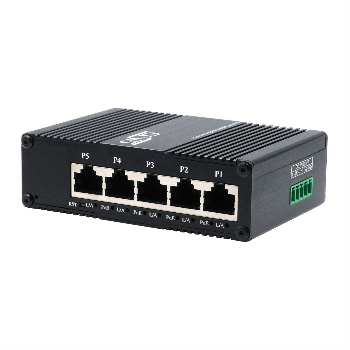 EXSYS EX-62030MPOE Mini 5-Port Industrial Gigabit PoE+ Switch, Web-Managed