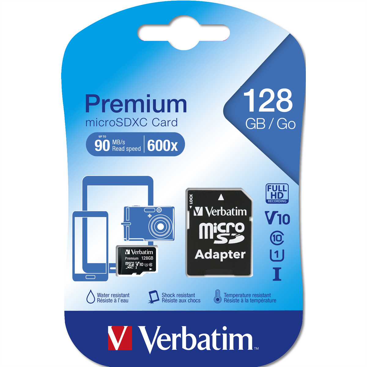 VERBATIM microSDHC Card 128GB Class 10 Retail, VERBATIM 44085 (BILD1)