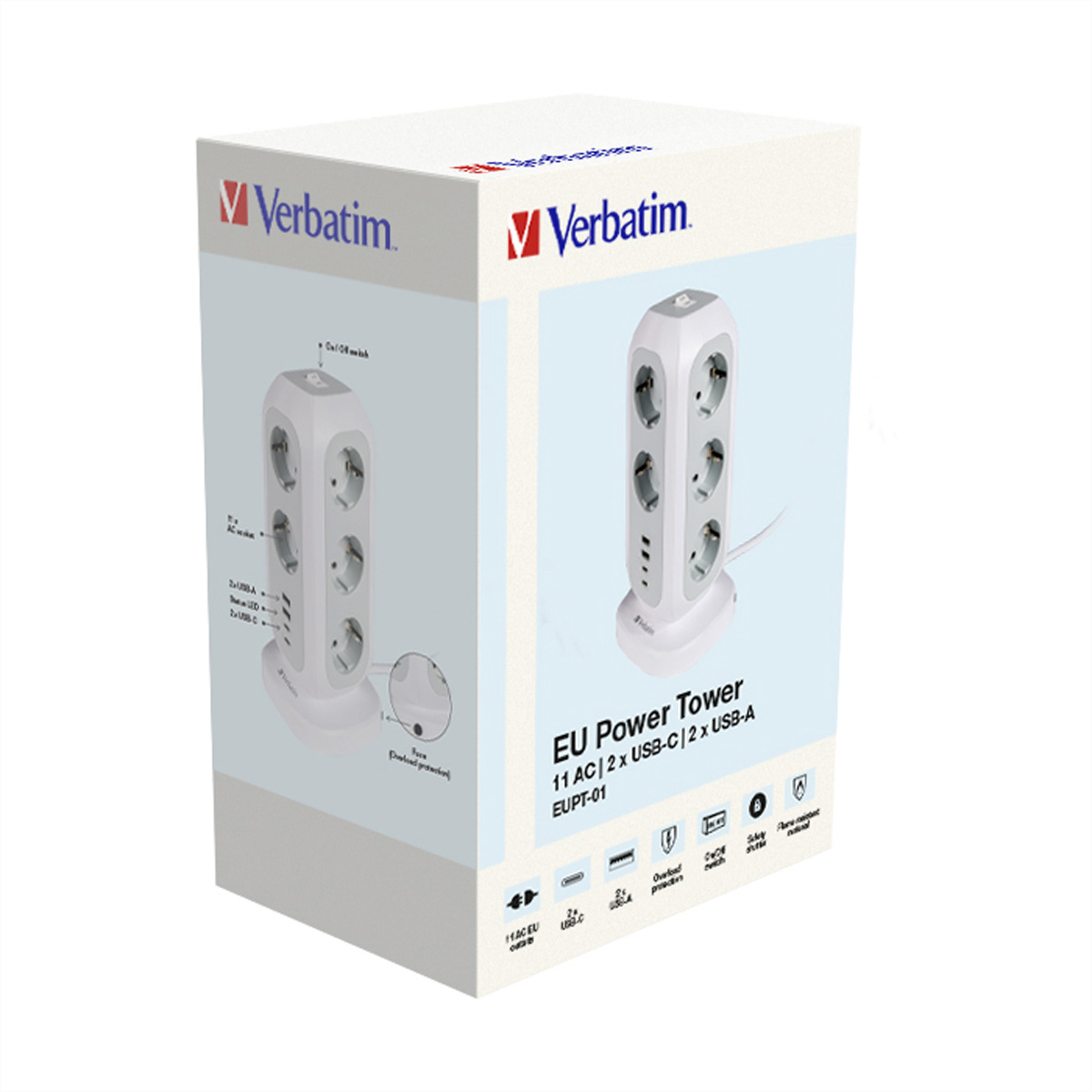 VERBATIM Steckdosen Tower EUPT-01 Steckdosenleiste