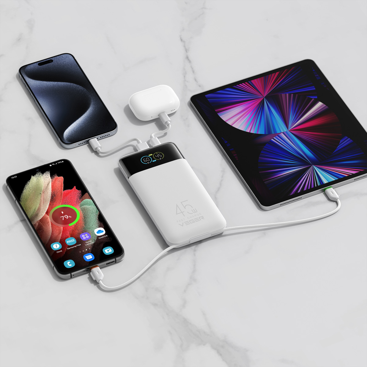 VEGER Powerbank W2085S 20000mah White