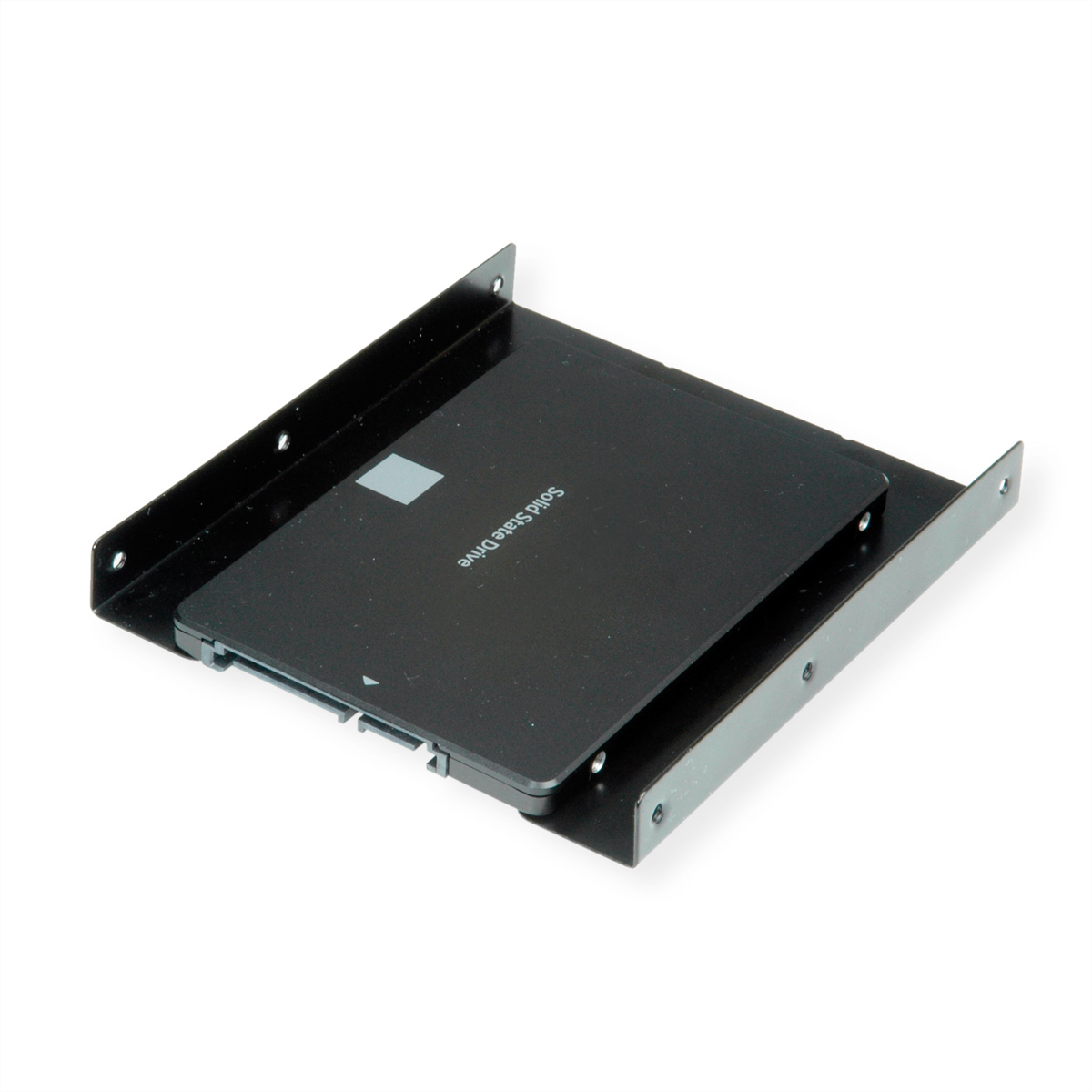 ROLINE Montageadapter, 3,5 Zoll Rahmen für 1x 2.5 HDD/SSD, Metall, schwarz