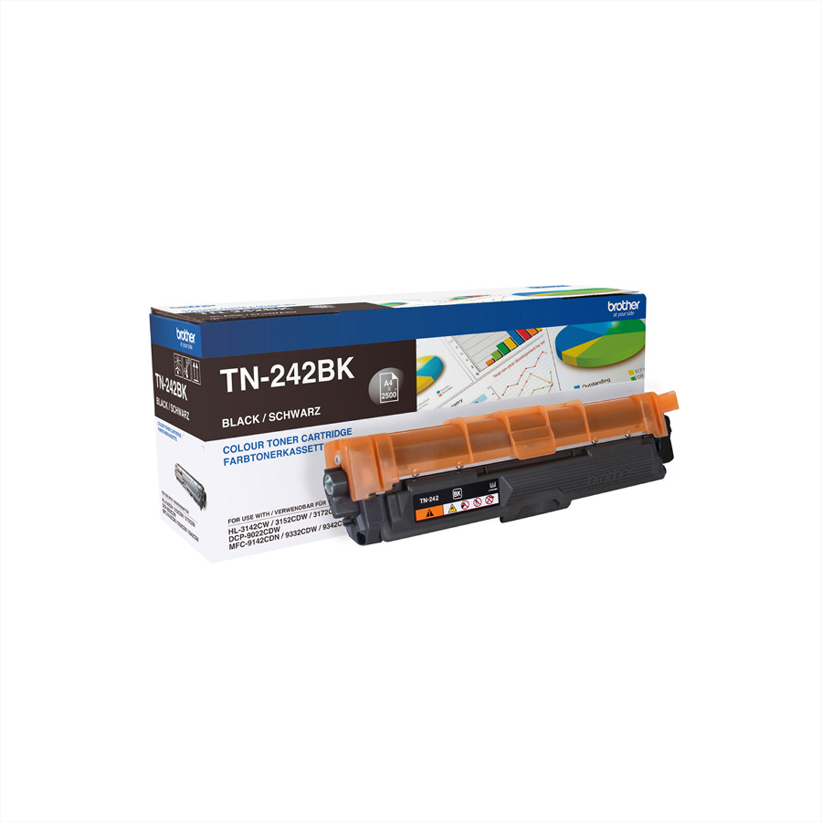 TN-242BK, BROTHER Tonercartridge, schwarz für HL-3152CDW / HL-3172CDW