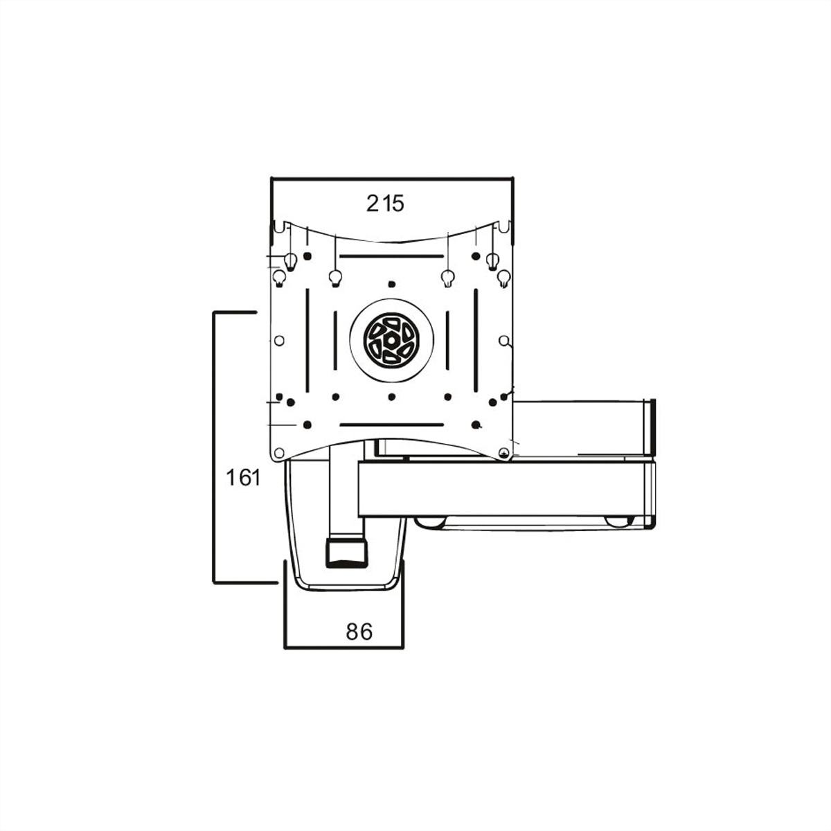 ROLINE - Verstellbarer Arm für LCD-Display - Stahl - Schwarz - Bildschirmgröße: 25.4-101.6cm