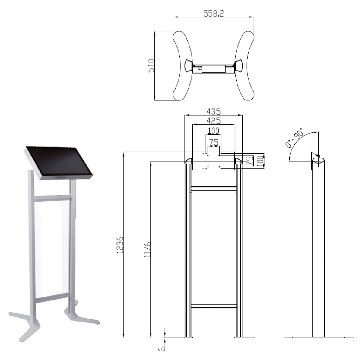 ROLINE Digital Signage Stand, Marketing, bis 10 kg,  (BILD2)