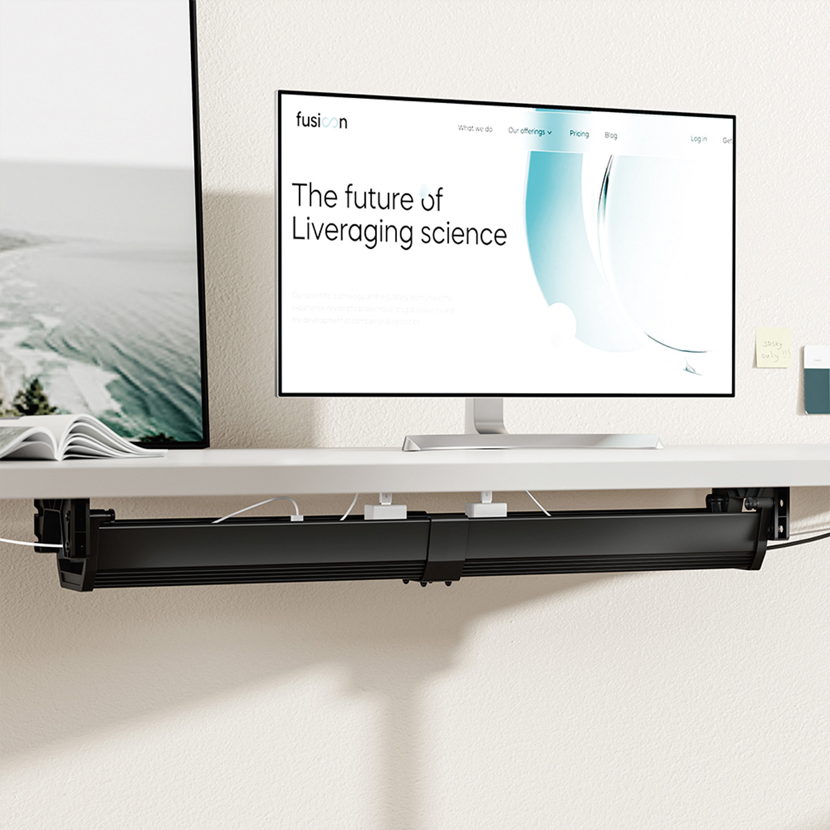 ROLINE Easy2Open Kabelkanal, Untertischmontage, schwarz, 85,8 cm