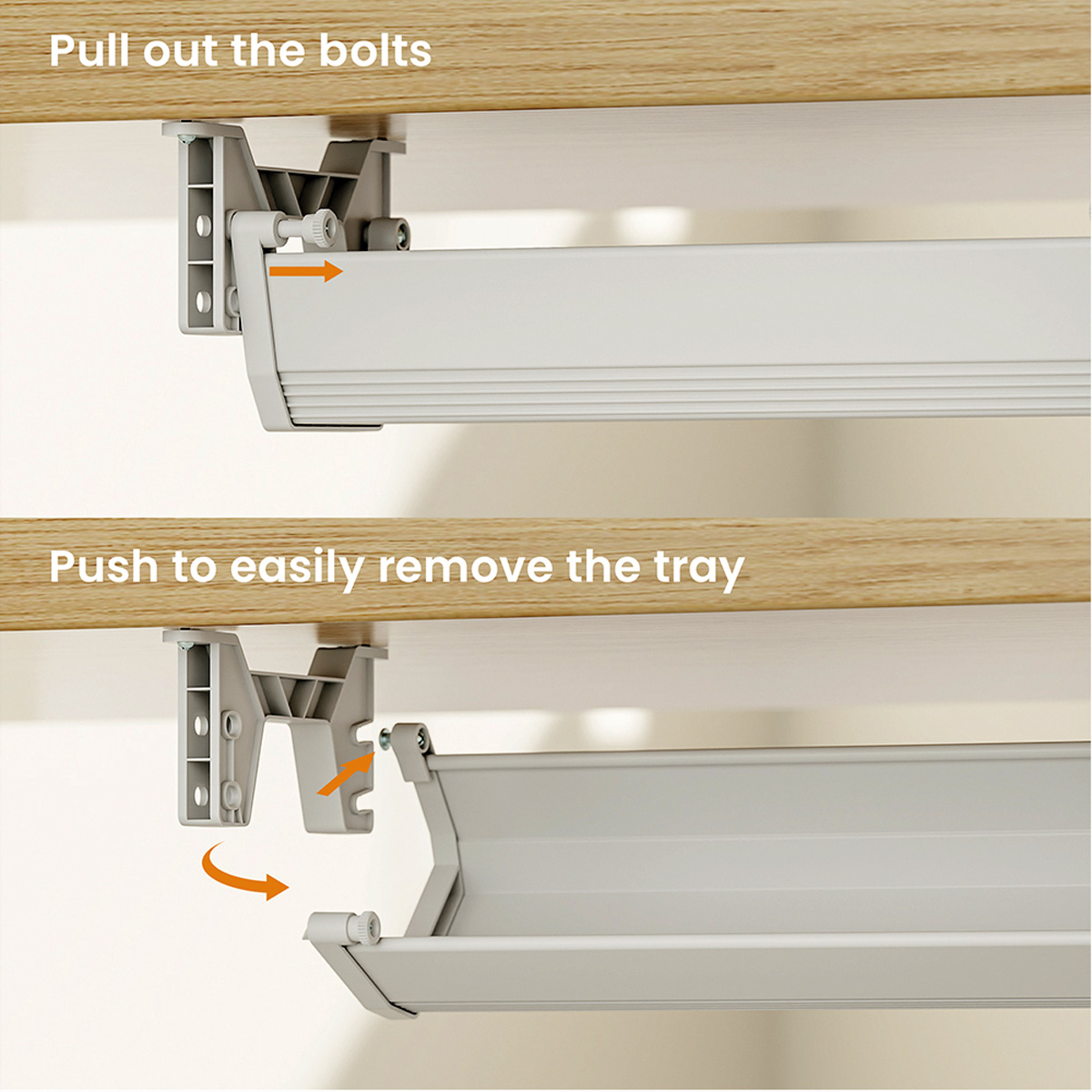 ROLINE Easy2Open Kabelkanal, Untertischmontage, weiß, 85,8 cm