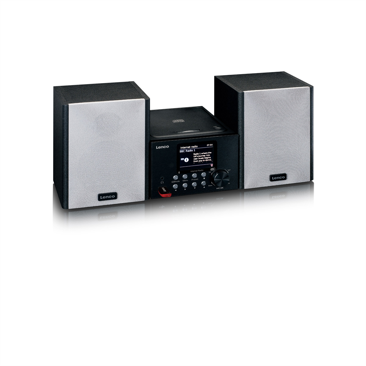LENCO MC-150, Microset DAB+, bluetooth, CD/MP3, USB, Wecker, 2x10W, schwarz (MC-250)