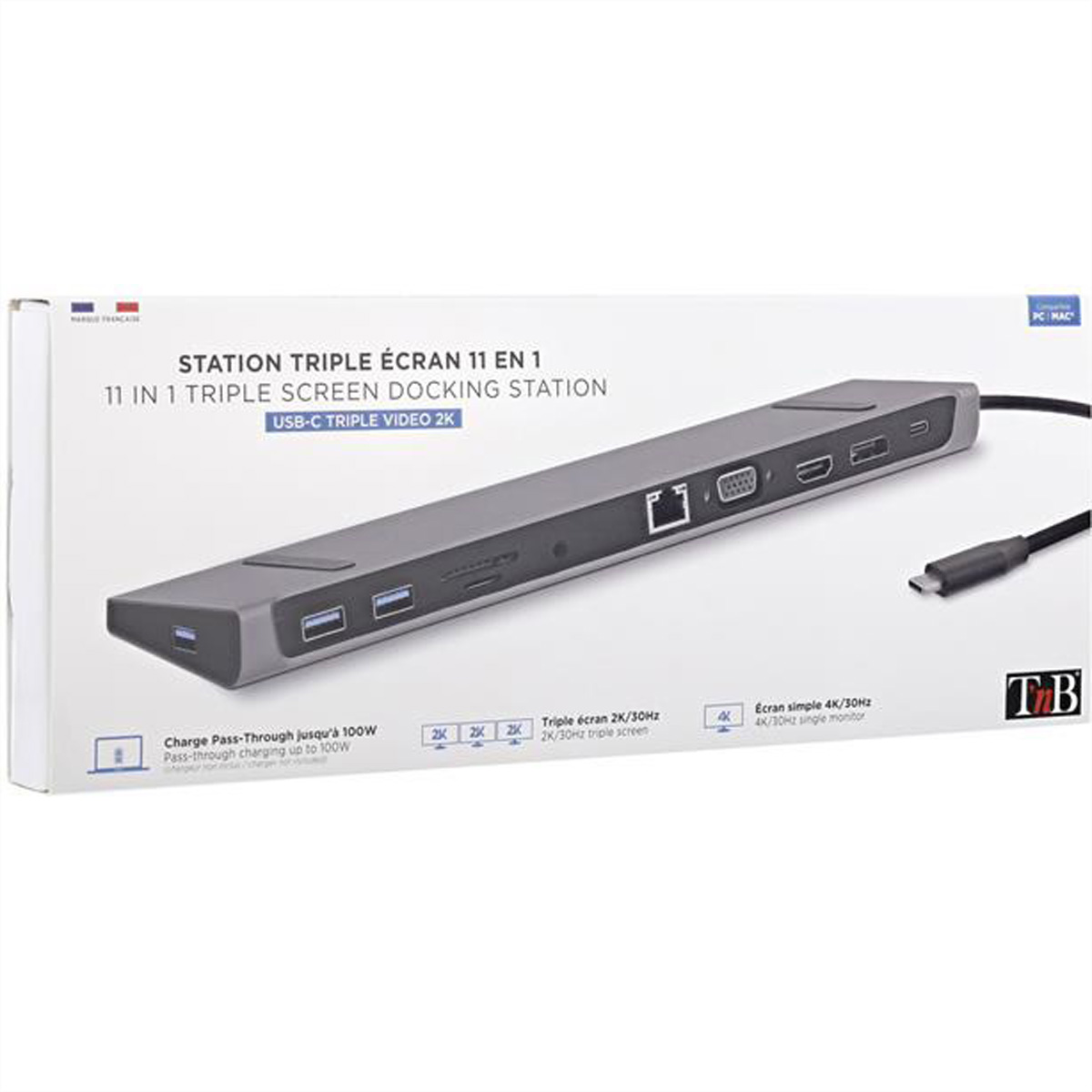 T'nB Dockingstation 11 in 1, 1x HDMI 4K, 1x DP, 1x PD, A DSMST12 (BILD2)