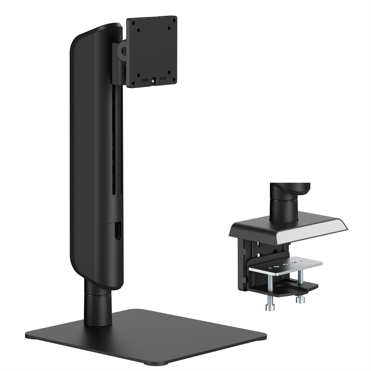 VALUE Schwerlast-LCD-Arm, freistehend, höhenverstellbar, 17-49 Zoll, bis 18 kg, schwarz Monitorarm, Tischmontage