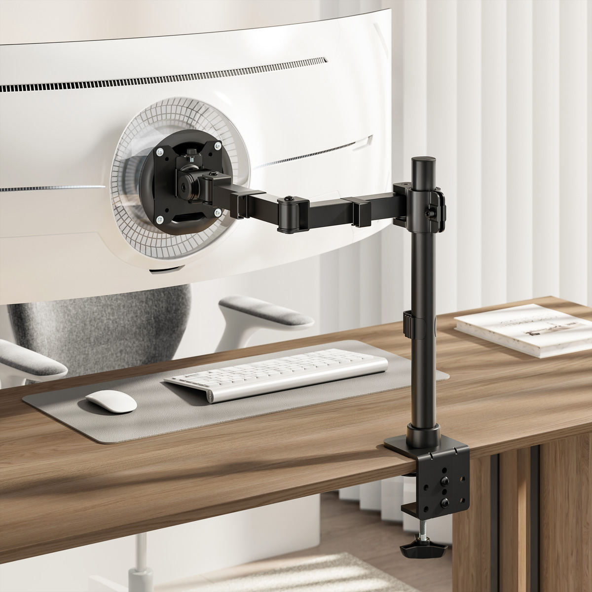 VALUE Schwerlast-LCD-Arm, Trägerstange, 4 Gelenke, Tischmontage, bis 20kg