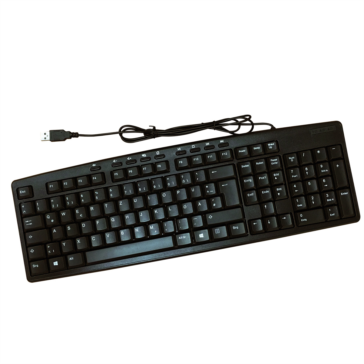 ROLINE Multimedia Tastatur, USB, schwarz