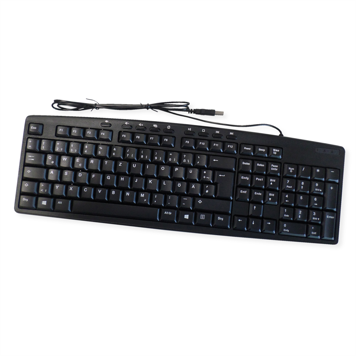 ROLINE Multimedia Tastatur, USB, schwarz