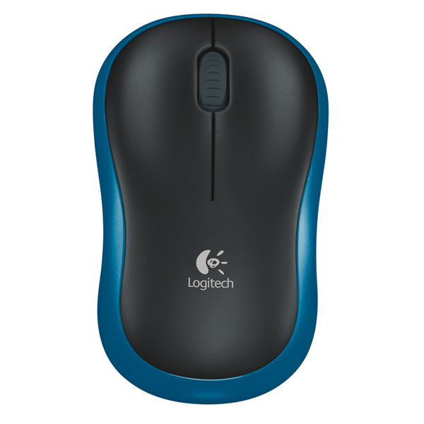 LOGITECH M185 Wireless Mouse, schwarz/blau