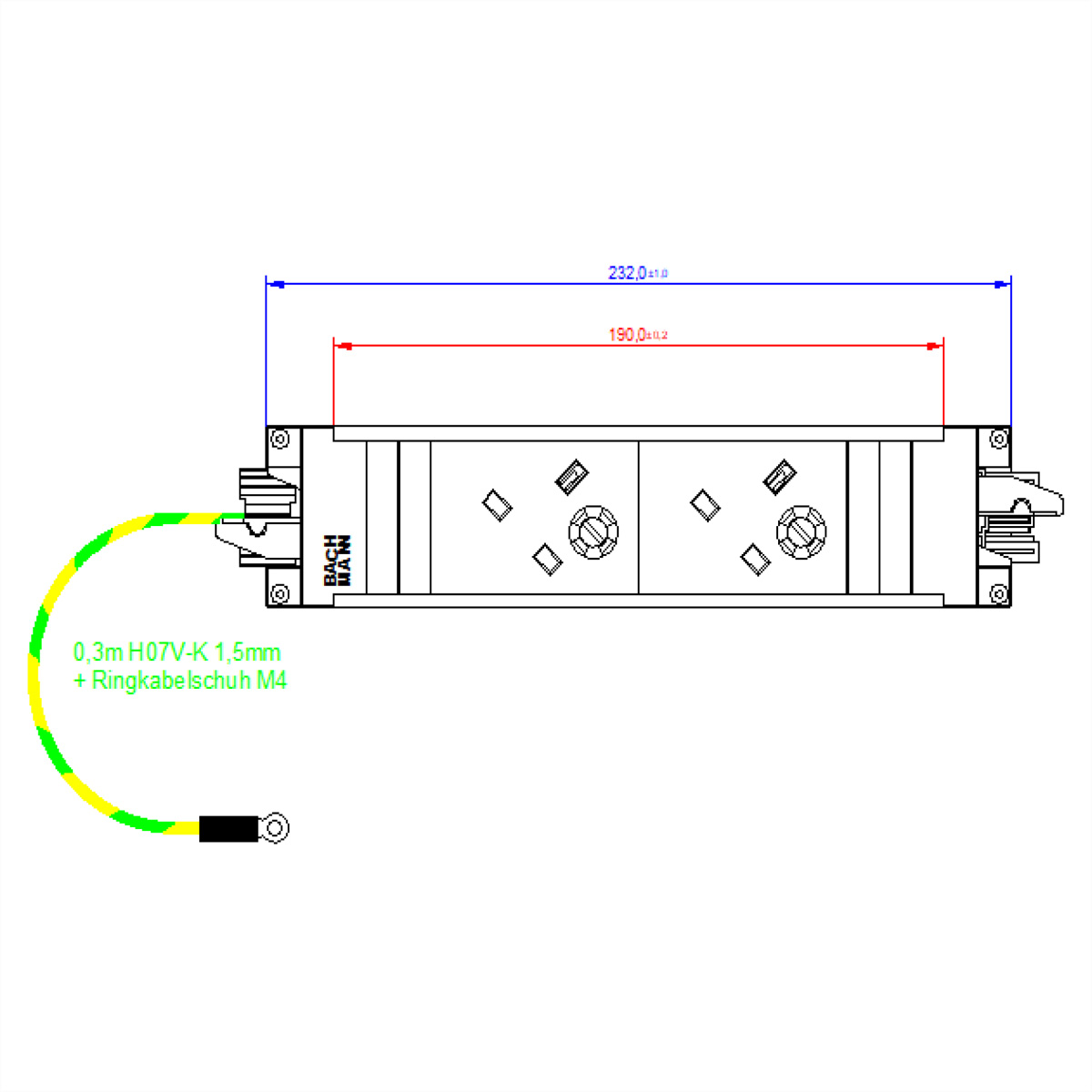 BACHMANN STEP BASE 2xUK 45° GST18 inkl. Erdung