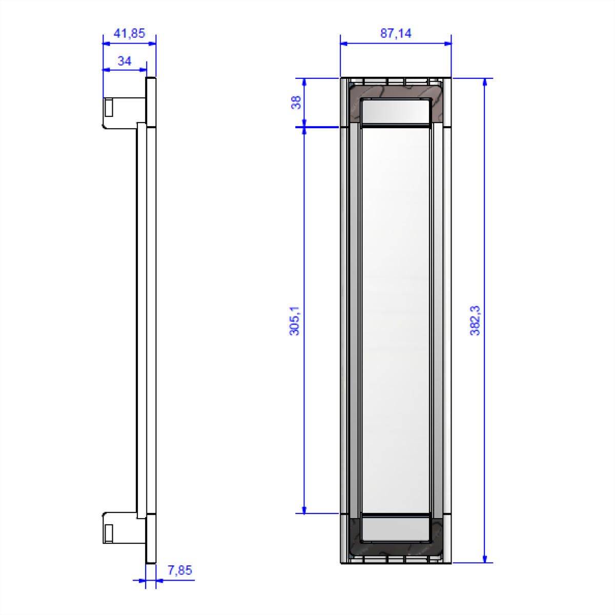 BACHMANN POWER FRAME COVER 6-fach RAL9010, Rahmen ws