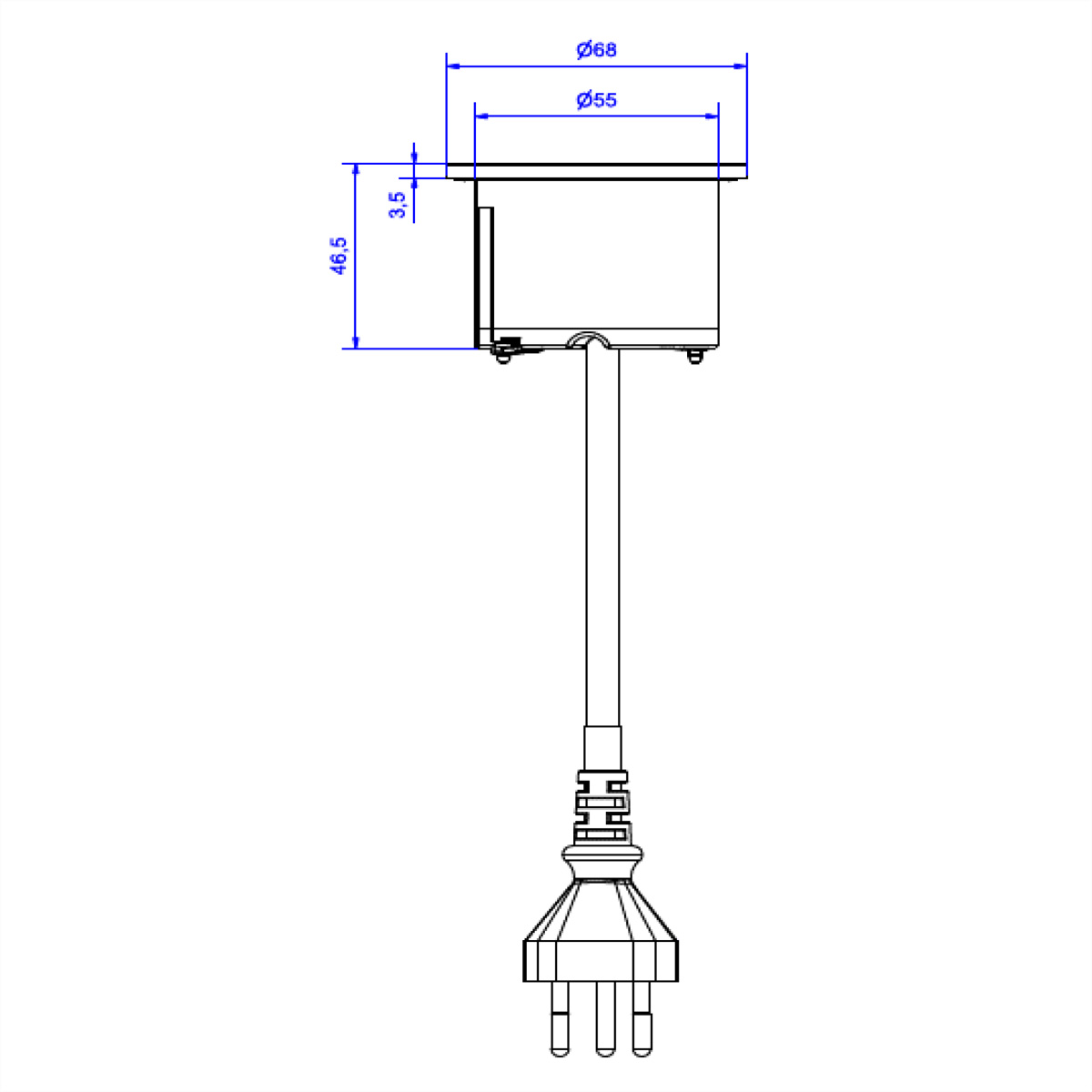 BACHMANN PIX 1xCH T13 2,0m T13 RAL9010