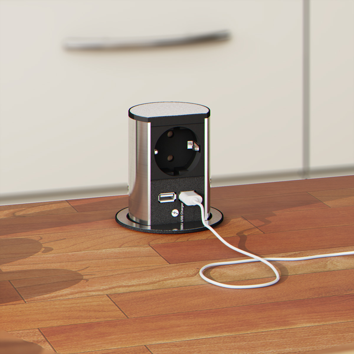 BACHMANN ELEVATOR 1xCEE7/3 USB Charger, Strom 2,0m CEE7/7