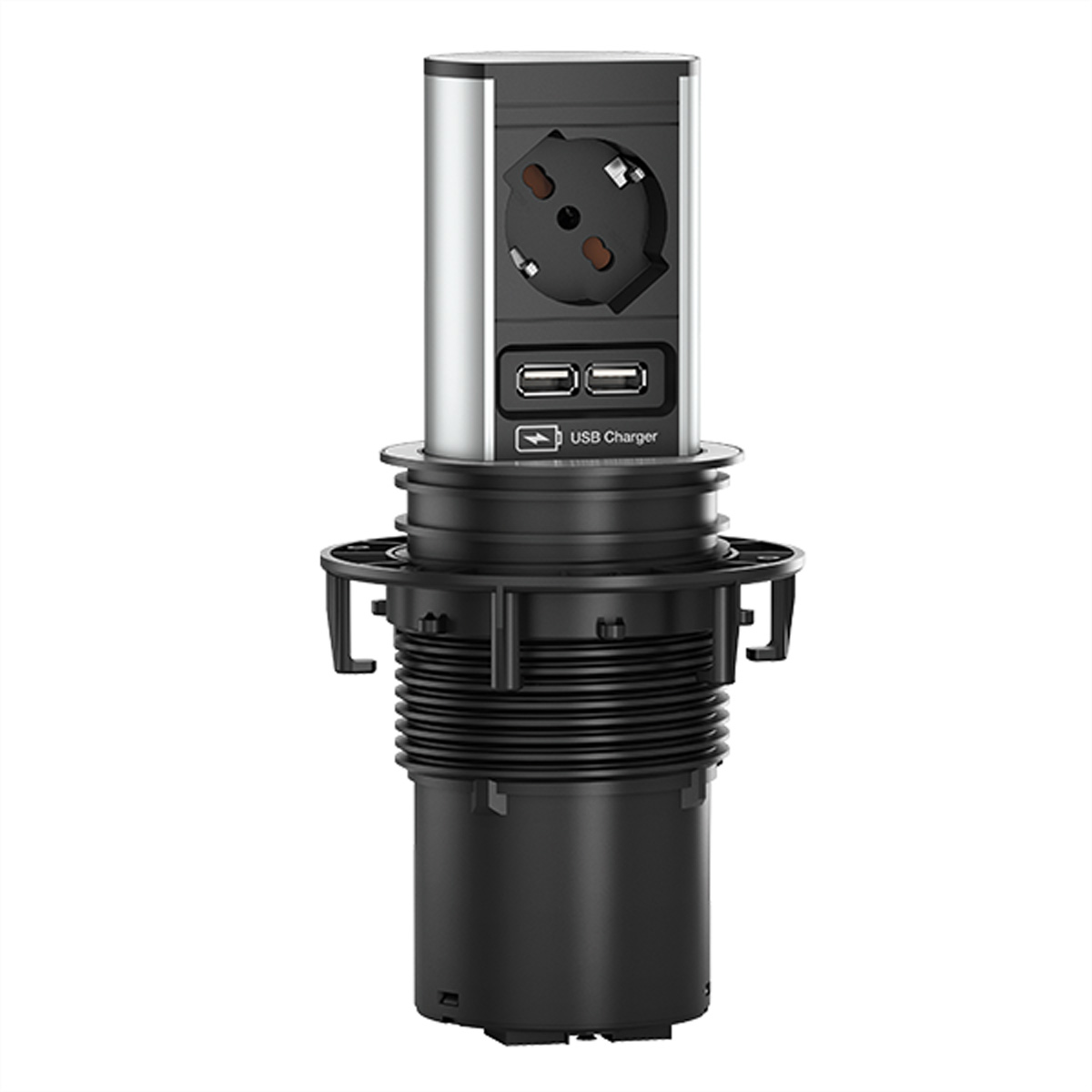 BACHMANN ELEVATOR 1xP40, USB Charger, Strom 2,0m AEH Italia Einbau-Anschlussfelder ELEVATOR